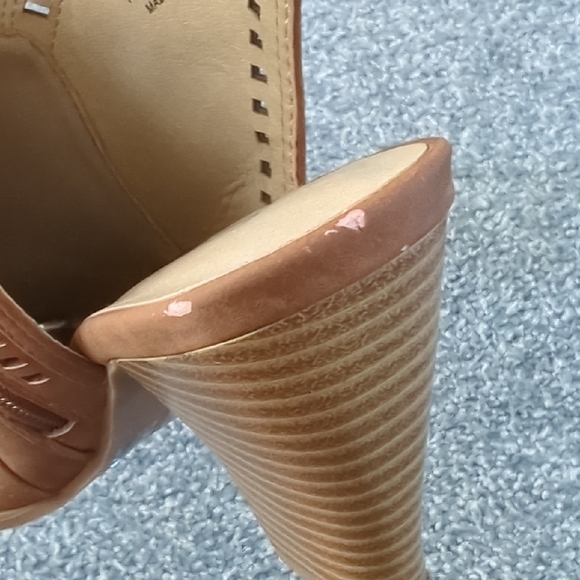 CL by Laundry Brown Peep-Toe Heeled Boots - Picture 6 of 15